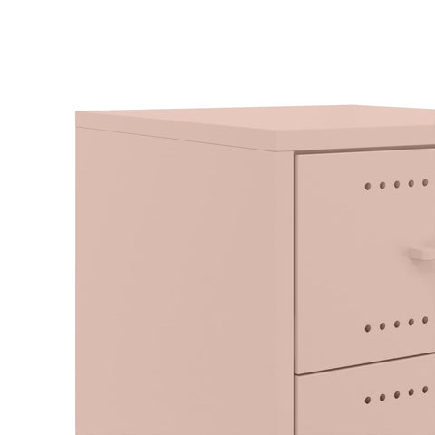 vidaXL Bedside Cabinet Pink 36x39x59 cm Steel