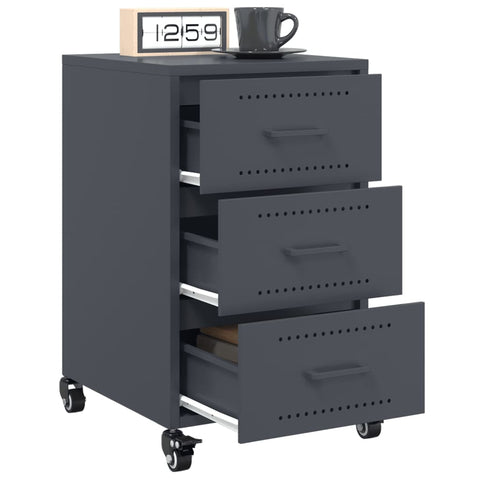 vidaXL Bedside Cabinet Anthracite 36x39x59 cm Steel