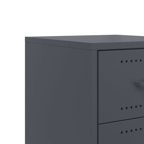 vidaXL Bedside Cabinet Anthracite 36x39x59 cm Steel