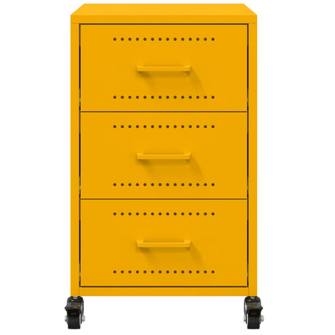 vidaXL Bedside Cabinet Mustard Yellow 36x39x59 cm Steel