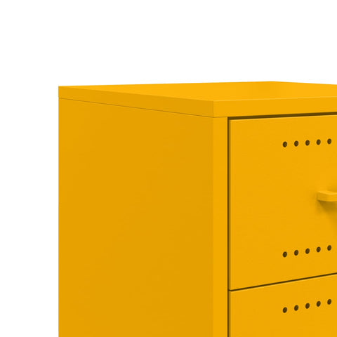 vidaXL Bedside Cabinet Mustard Yellow 36x39x59 cm Steel