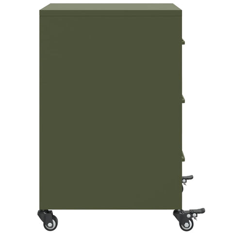 vidaXL Bedside Cabinet Olive Green 36x39x59 cm Steel