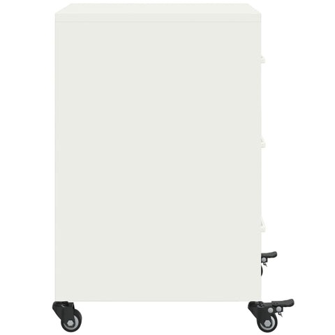 vidaXL Bedside Cabinet White 36x39x59 cm Steel