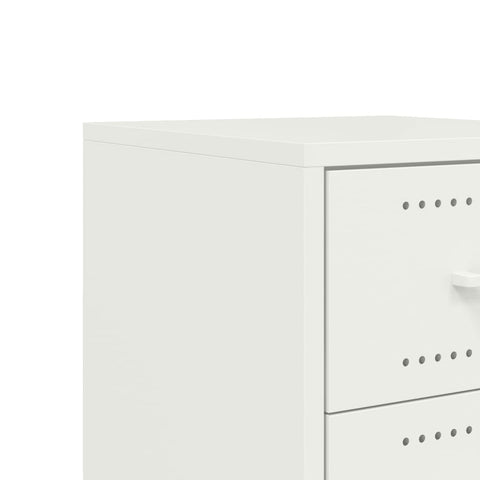 vidaXL Bedside Cabinet White 36x39x59 cm Steel