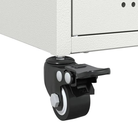 vidaXL Bedside Cabinet White 36x39x59 cm Steel