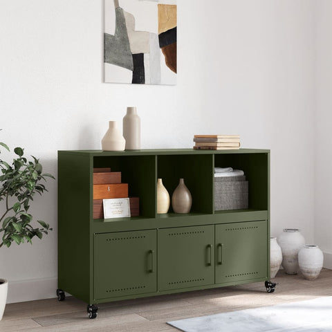 vidaXL Sideboard Olive Green 100.5x39x72 cm Steel
