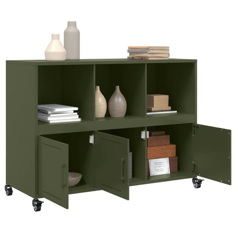 vidaXL Sideboard Olive Green 100.5x39x72 cm Steel