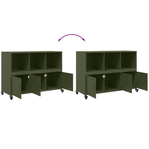 vidaXL Sideboard Olive Green 100.5x39x72 cm Steel