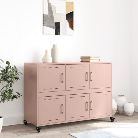 vidaXL Sideboard Pink 100.5x39x72 cm Steel