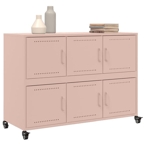 vidaXL Sideboard Pink 100.5x39x72 cm Steel