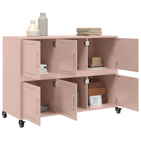 vidaXL Sideboard Pink 100.5x39x72 cm Steel