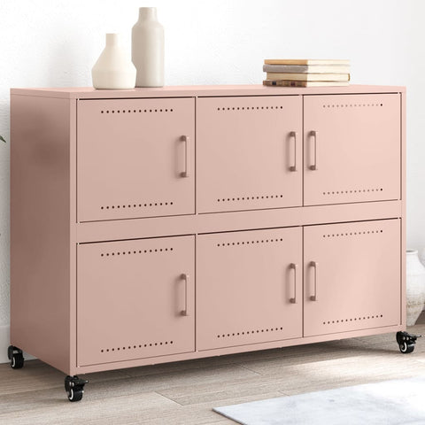 vidaXL Sideboard Pink 100.5x39x72 cm Steel