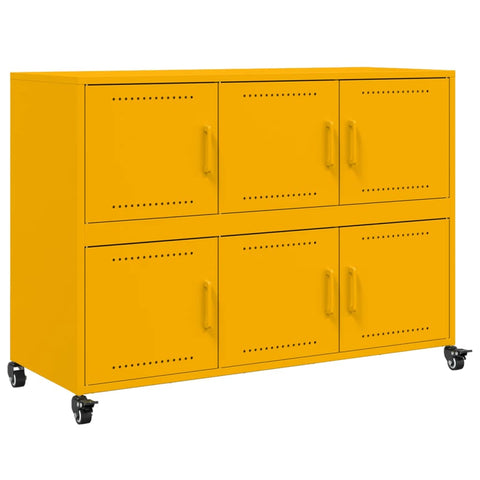 vidaXL Sideboard Mustard Yellow 100.5x39x72 cm Steel