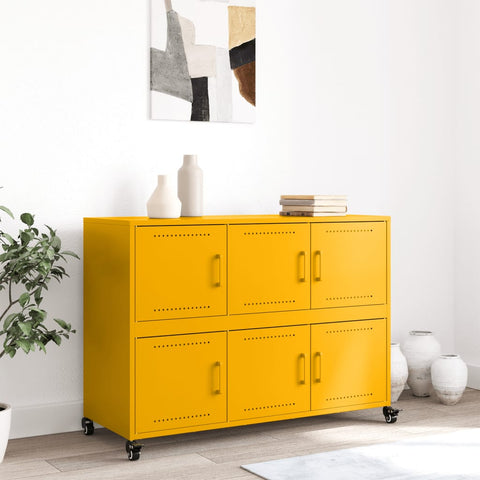 vidaXL Sideboard Mustard Yellow 100.5x39x72 cm Steel