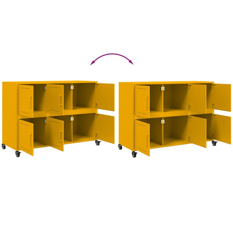 vidaXL Sideboard Mustard Yellow 100.5x39x72 cm Steel