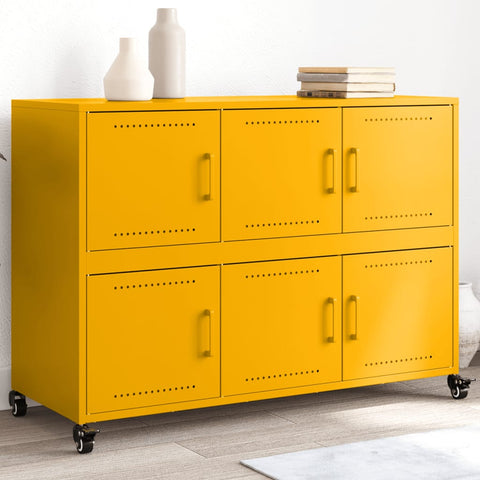 vidaXL Sideboard Mustard Yellow 100.5x39x72 cm Steel