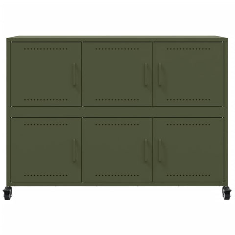 vidaXL Sideboard Olive Green 100.5x39x72 cm Steel