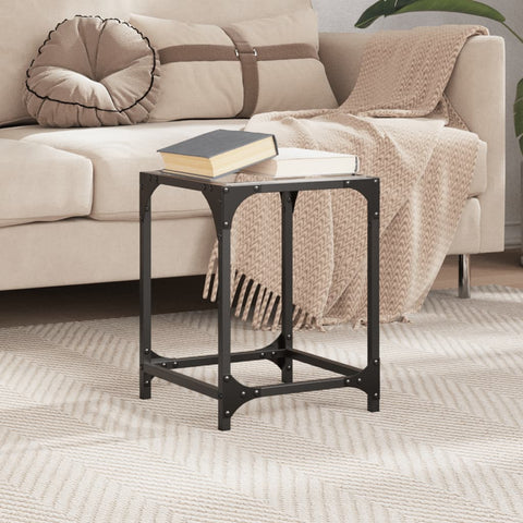 vidaXL Coffee Table with Transparent Glass Top 30x30x40 cm Steel