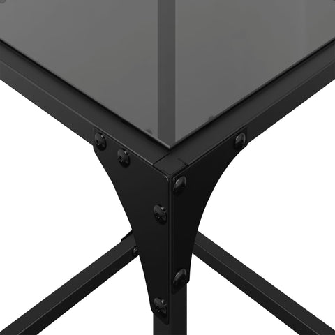vidaXL Coffee Tables with Black Glass Top 2 pcs 30x30x40 cm Steel