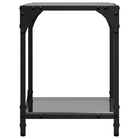 vidaXL Coffee Tables with Black Glass Top 2 pcs 30x30x40 cm Steel