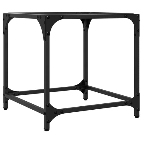 vidaXL Coffee Tables with Transparent Glass Top 2 pcs 40x40x40 cm Steel