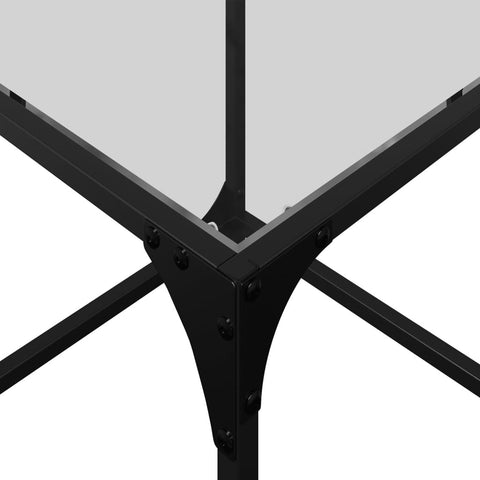 vidaXL Coffee Tables with Transparent Glass Top 2 pcs 40x40x40 cm Steel