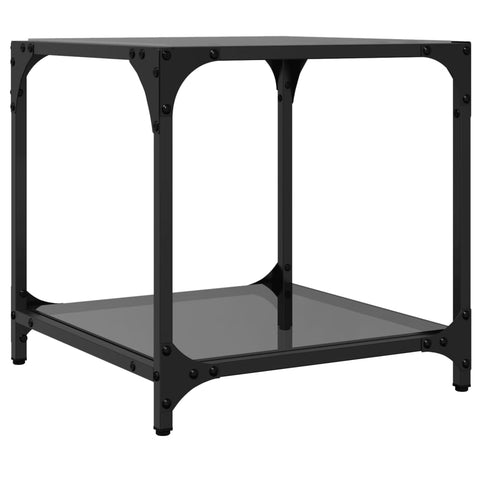 vidaXL Coffee Table with Black Glass Top 40x40x40 cm Steel