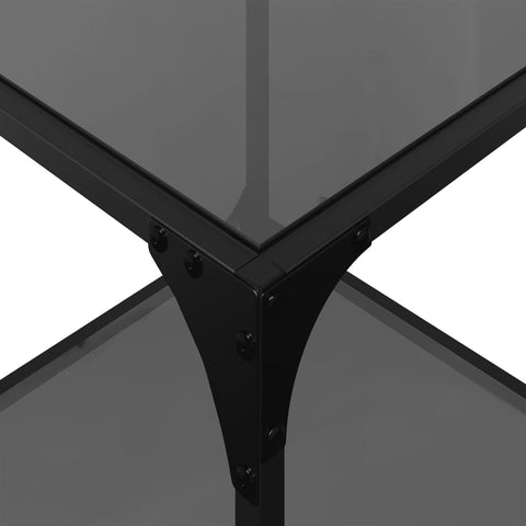 vidaXL Coffee Table with Black Glass Top 40x40x40 cm Steel