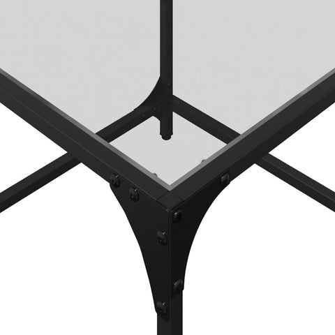 vidaXL Coffee Tables with Transparent Glass Top 2 pcs 50x50x40 cm Steel