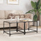 vidaXL Coffee Tables with Transparent Glass Top 2 pcs 50x50x40 cm Steel