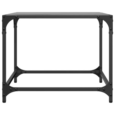 vidaXL Coffee Table with Black Glass Top 50x50x40 cm Steel