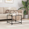 vidaXL Coffee Table with Black Glass Top 50x50x40 cm Steel