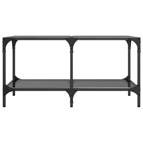 vidaXL Coffee Table with Black Glass Top 78.5x40x40 cm Steel