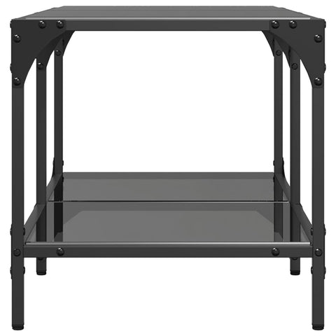 vidaXL Coffee Table with Black Glass Top 78.5x40x40 cm Steel
