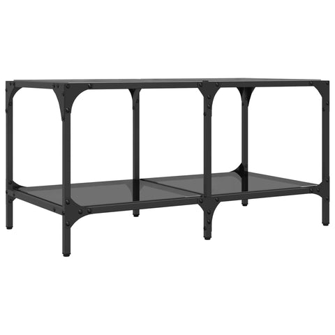 vidaXL Coffee Table with Black Glass Top 78.5x40x40 cm Steel