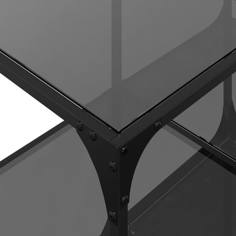 vidaXL Coffee Table with Black Glass Top 78.5x40x40 cm Steel