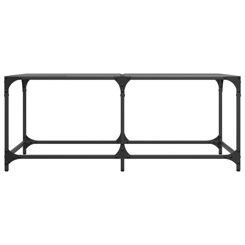vidaXL Coffee Table with Black Glass Top 98.5x50x40 cm Steel