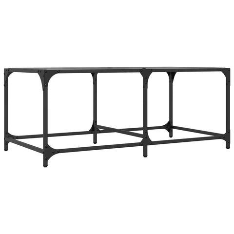 vidaXL Coffee Table with Black Glass Top 98.5x50x40 cm Steel