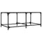 vidaXL Coffee Table with Black Glass Top 98.5x50x40 cm Steel