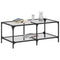 vidaXL Coffee Table with Transparent Glass Top 98.5x50x40 cm Steel