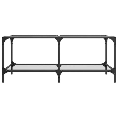 vidaXL Coffee Table with Transparent Glass Top 98.5x50x40 cm Steel