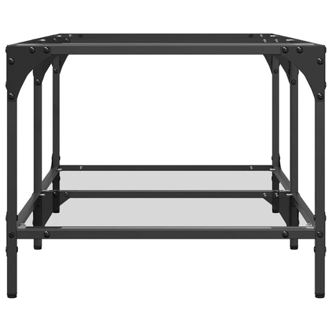 vidaXL Coffee Table with Transparent Glass Top 98.5x50x40 cm Steel