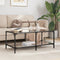 vidaXL Coffee Table with Black Glass Top 98.5x50x40 cm Steel