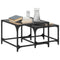 vidaXL Nesting Coffee Tables 2 pcs with Black Glass Top Steel