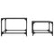 vidaXL Nesting Coffee Tables 2 pcs with Black Glass Top Steel