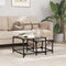 vidaXL Nesting Coffee Tables 2 pcs with Black Glass Top Steel