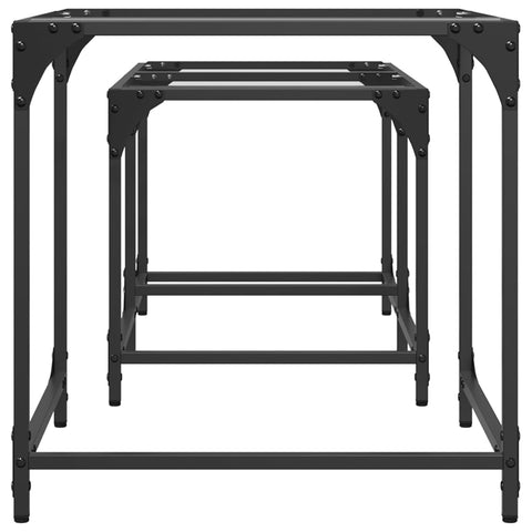 vidaXL Nesting Coffee Tables 2 pcs with Transparent Glass Top Steel