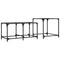 vidaXL Nesting Coffee Tables 2 pcs with Transparent Glass Top Steel