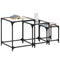 vidaXL Nesting Coffee Tables 3 pcs with Transparent Glass Top Steel