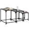 vidaXL Nesting Coffee Tables 3 pcs with Black Glass Top Steel